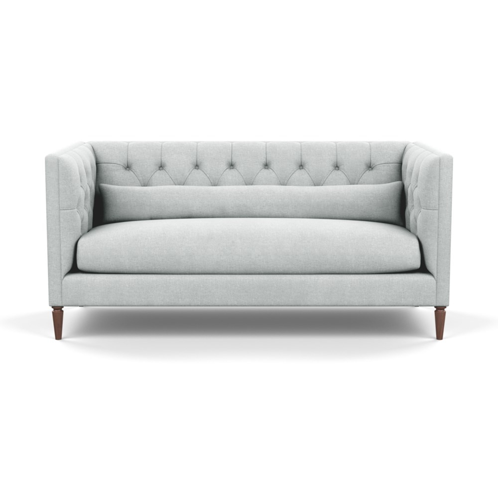 Heal's Balmoral 3 Seater Sofa Broad Weave Tin Walnut Feet