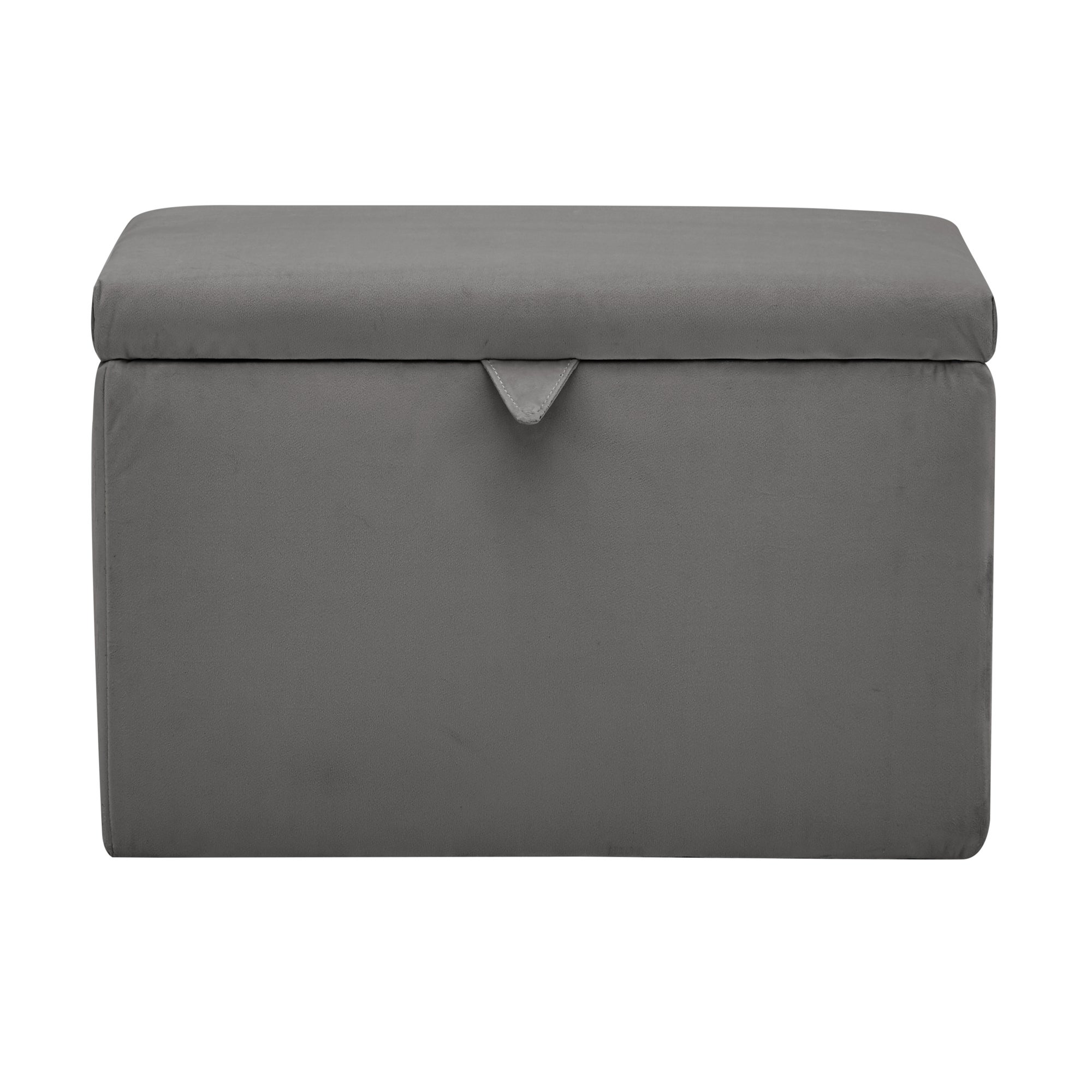 Monaco Velvet Ottoman Charcoal Charcoal