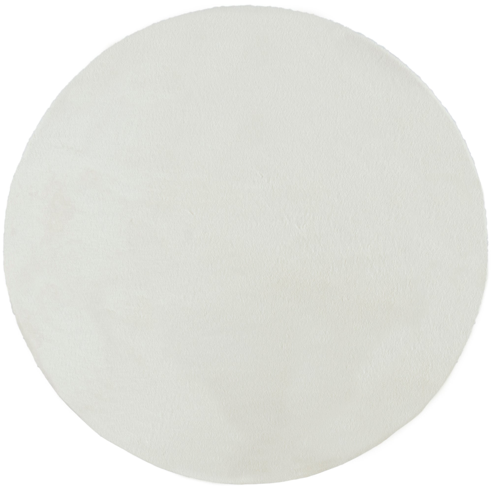 Faux Fur Supersoft Lush Circle Rug Cream