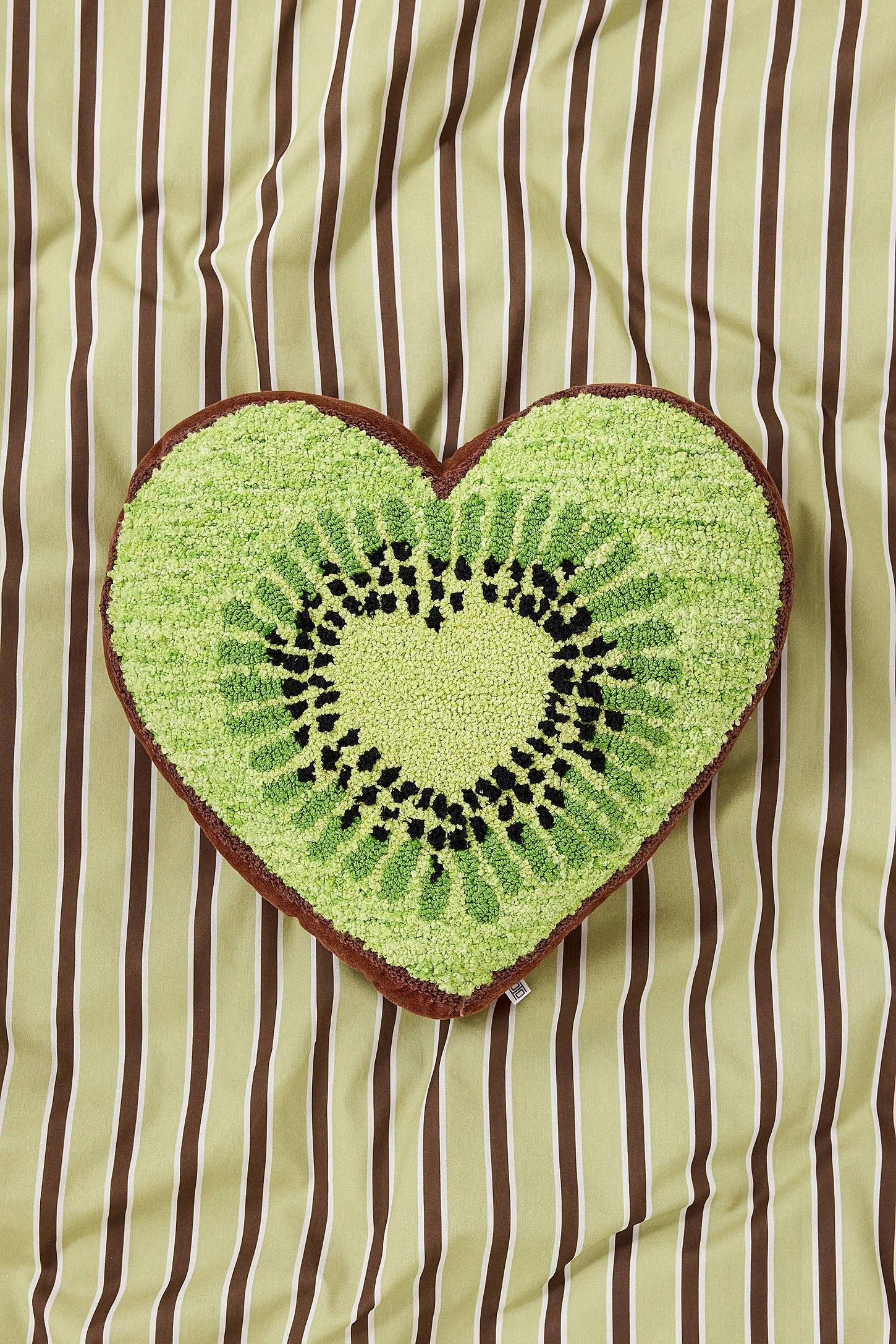Kiwi Heart Cushion - Green