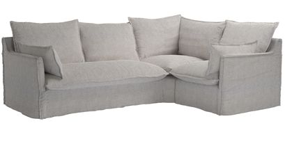 Isaac Asym: LHF 2 Seat Sofabed w RHF Single in Rye Baylee Viscose Linen - sofa.com