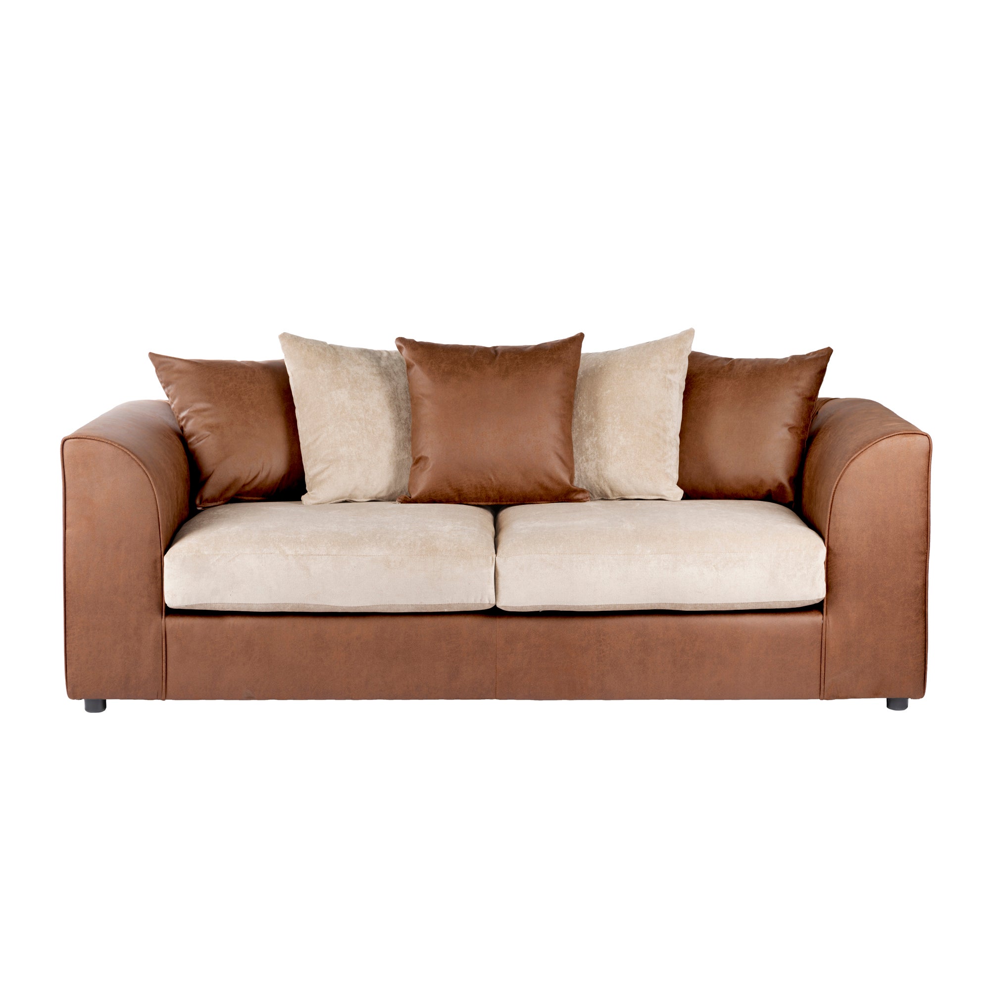 Blake Fabric Combo 3 Seater Sofa Brown