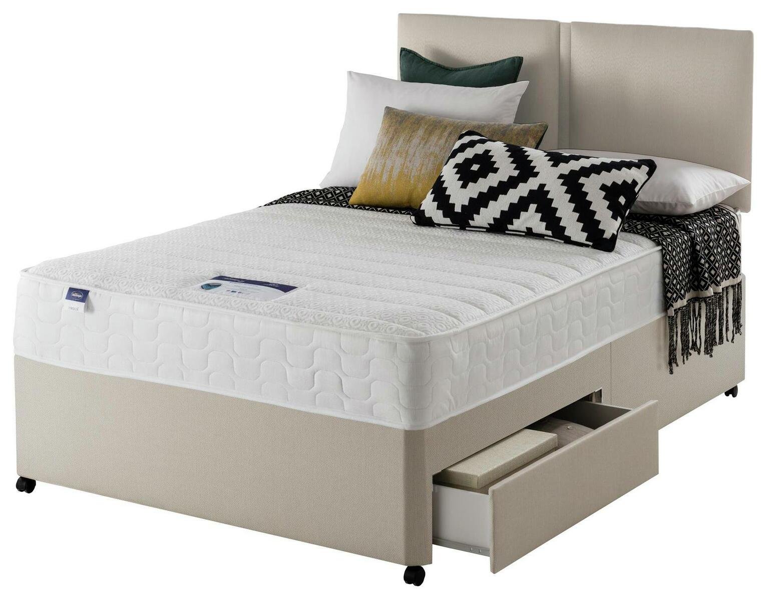 Silentnight Hatfield Memory 2 Drawer Divan - Small Double