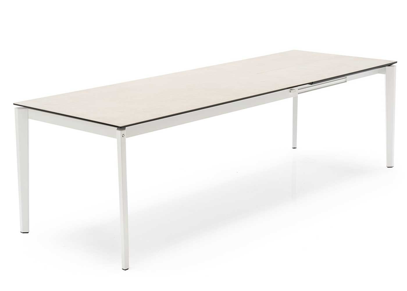 Heal's Rocca Ceramic Extending Dining Table Salt White Top Matt White Leg