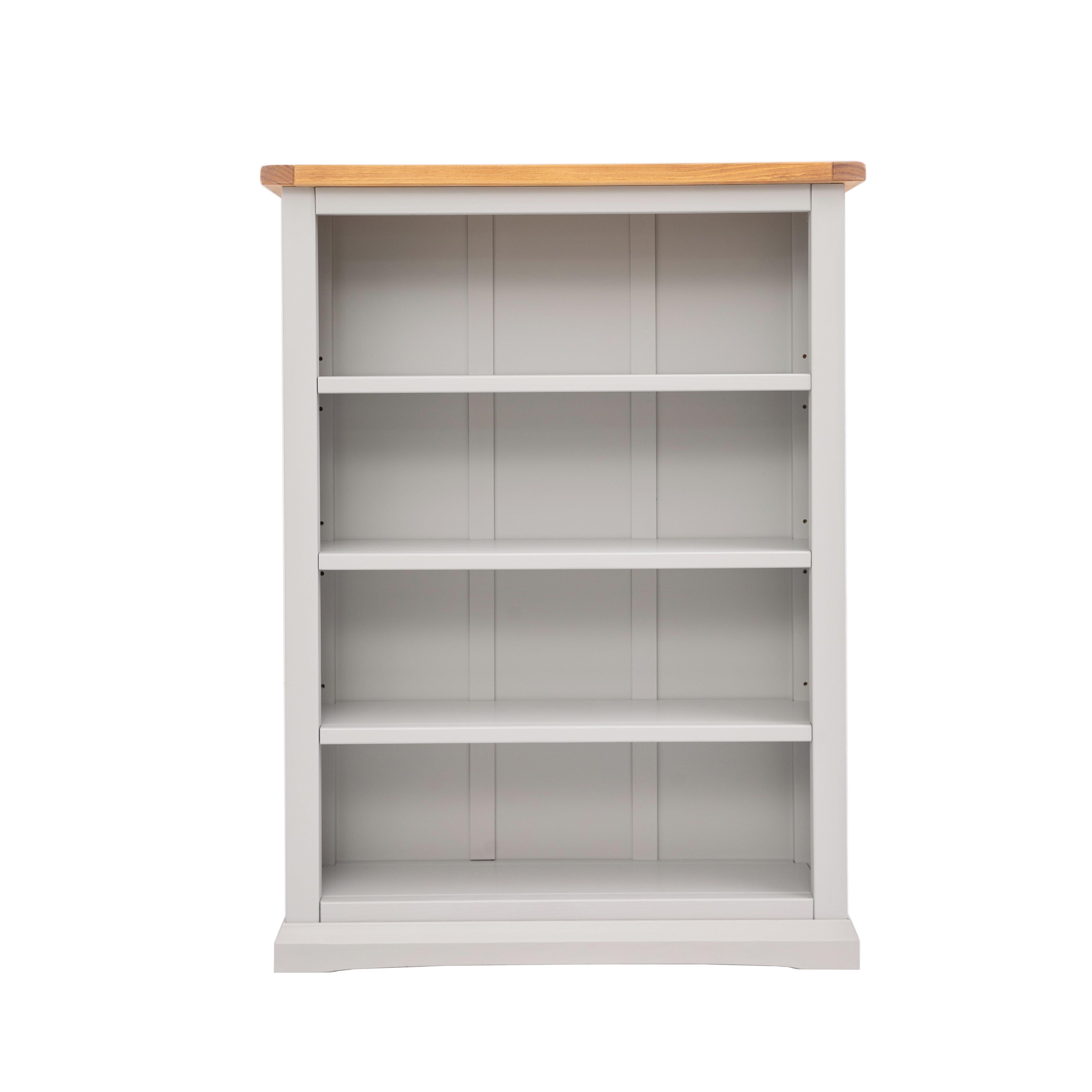 Cabinet Bits Bookcase with plinth 120x90x25cm in Light Grey