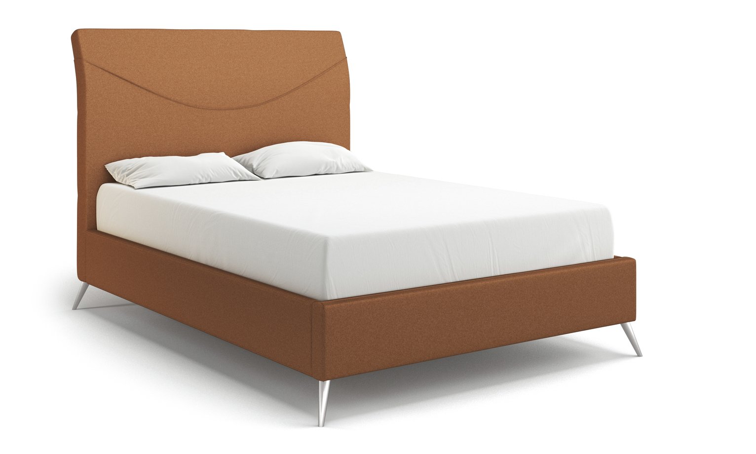 MiBed Seattle Fabric Double Bed Frame - Orange