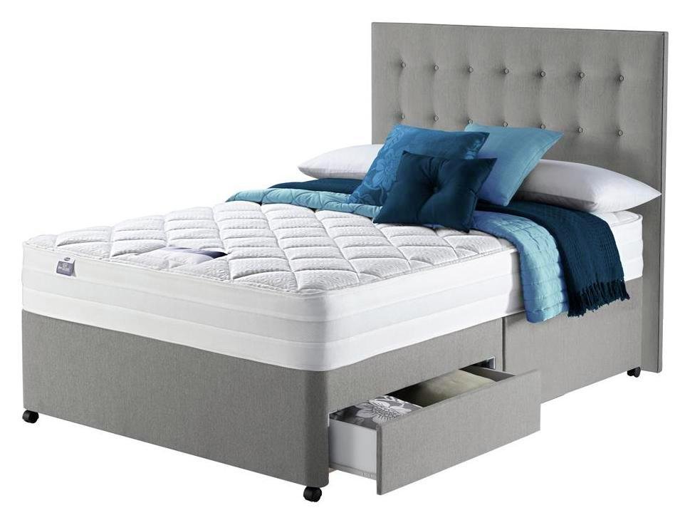Silentnight Knightly 2000 Memory Double 2 Drawer Divan Bed