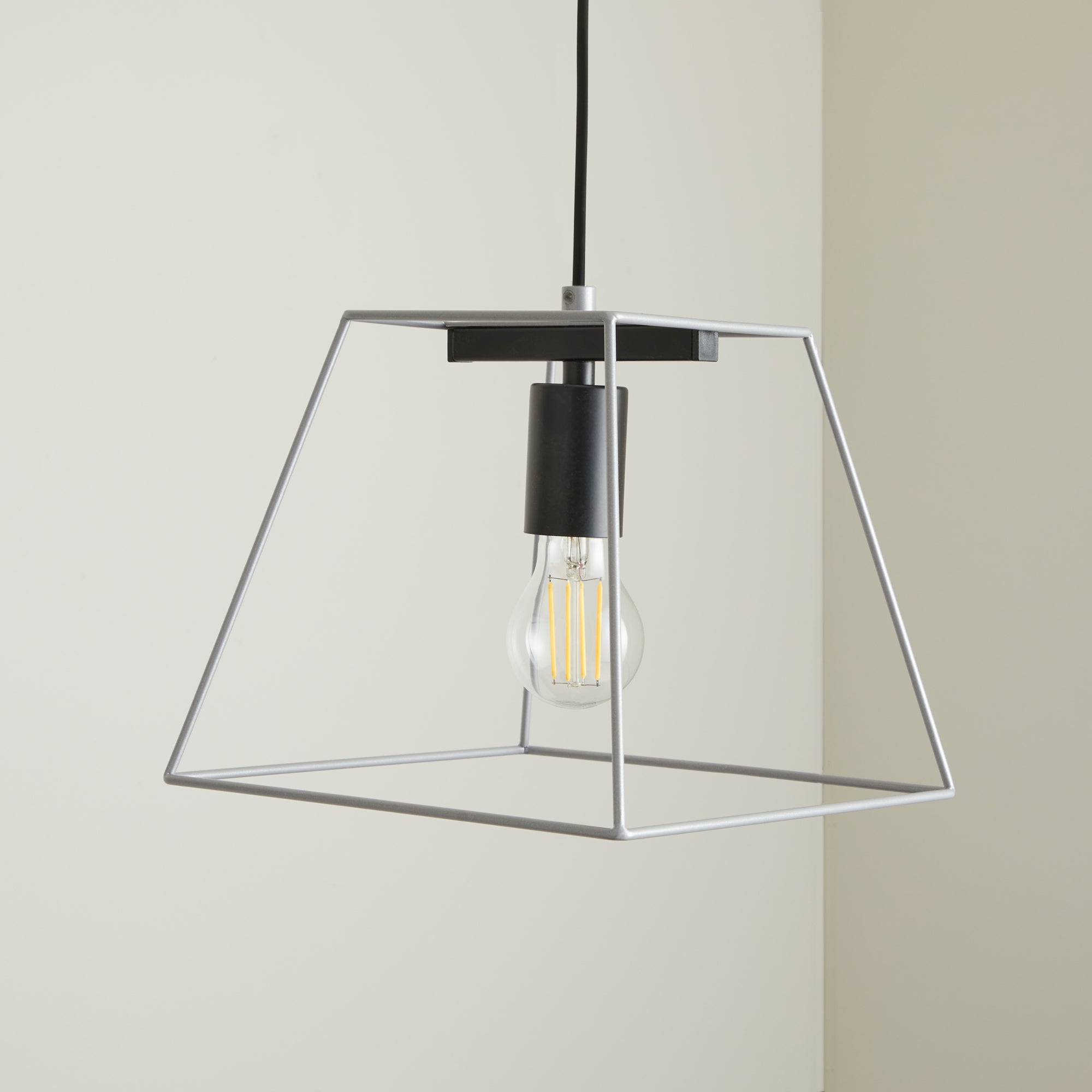 Nella 1 Light Silver Pendant Ceiling Fitting Silver