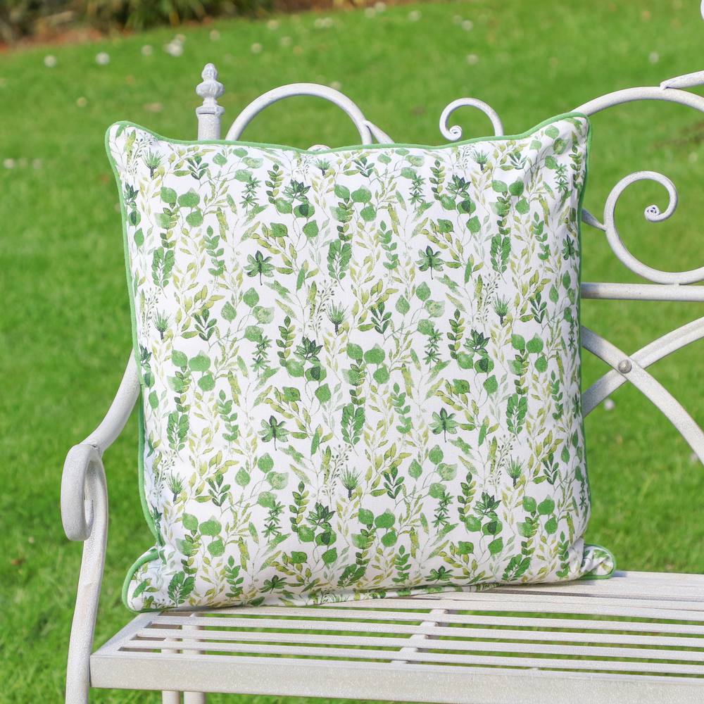 Dibor Vintage Botanical Green Garden Chair Bench Cushion L50 x W50cm