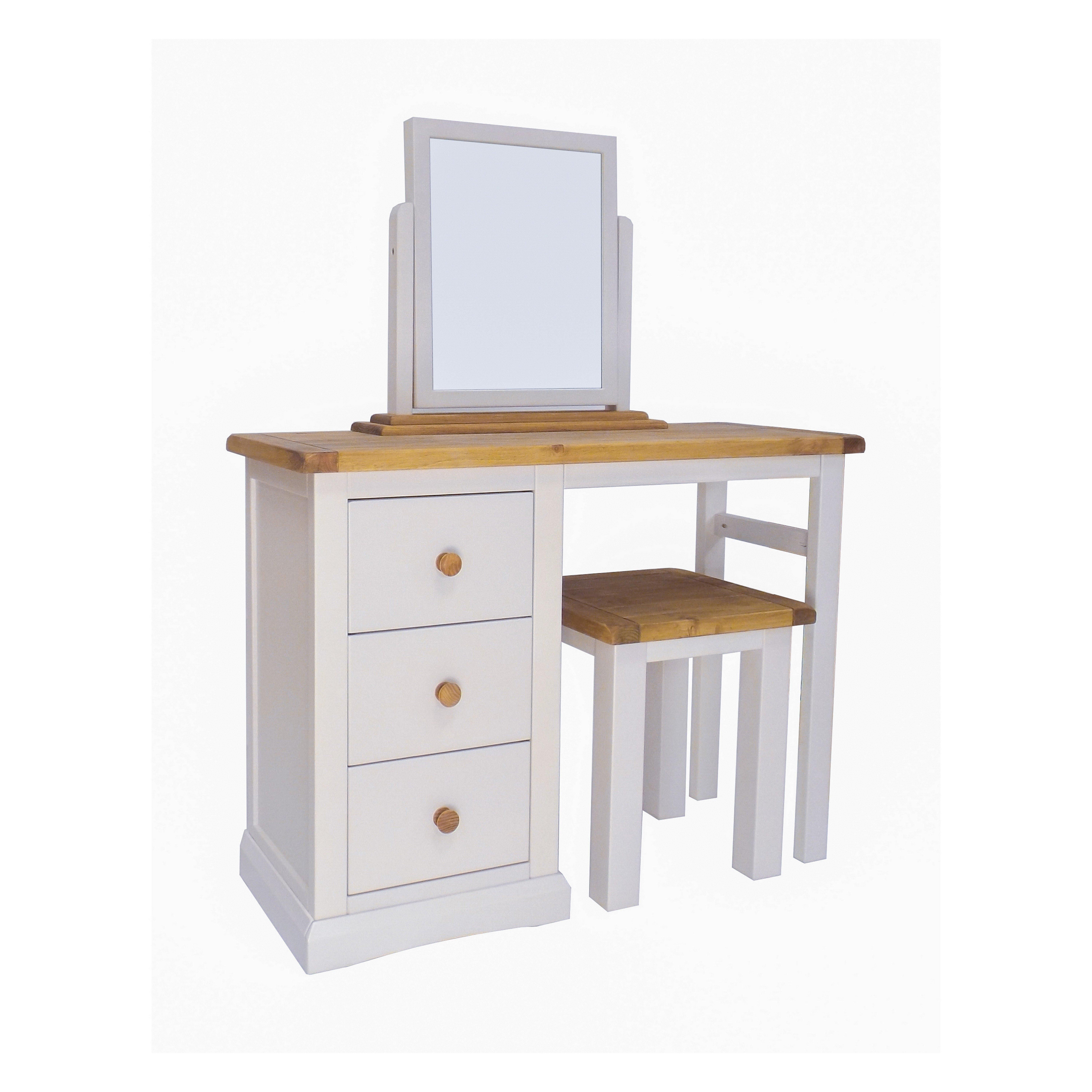 Cabinet Bits Loreo 3 Drawer Dressing Table Set Wood Knob in Light Grey