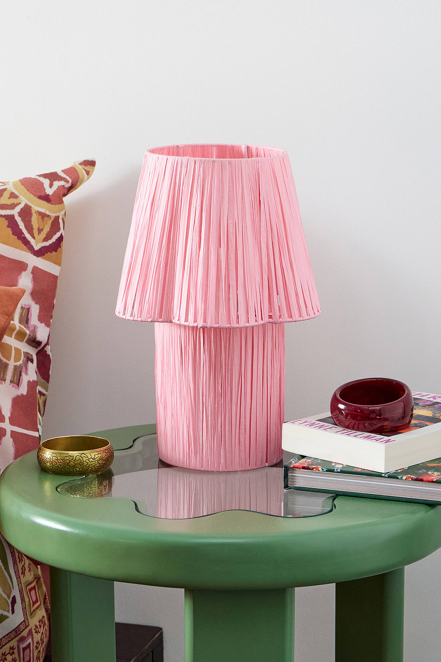 Paper Crepe Table Lamp - Pink