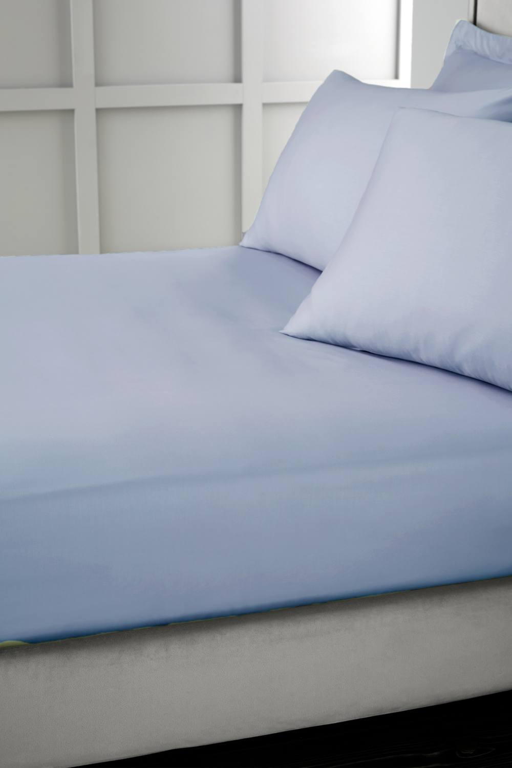Bianca 400 Thread Count Cotton Sateen 36cm Depth Sheet in Blue | Size: Super King Fitted