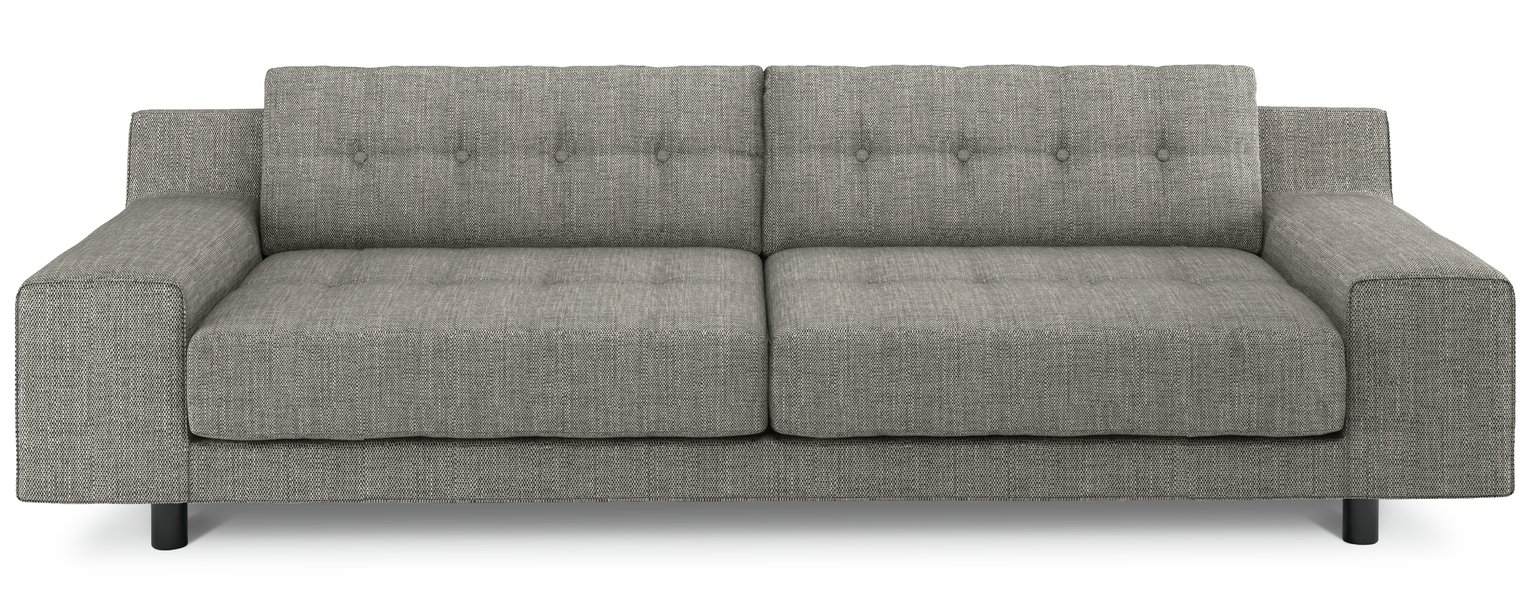 Habitat Hendricks 4 Seater Fabric Sofa - Black and White
