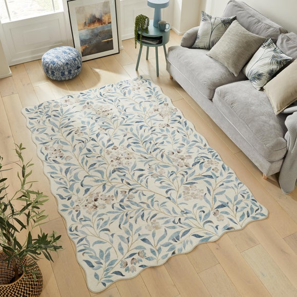 Concept Looms Liberty Floral Scalloped Washable Rug