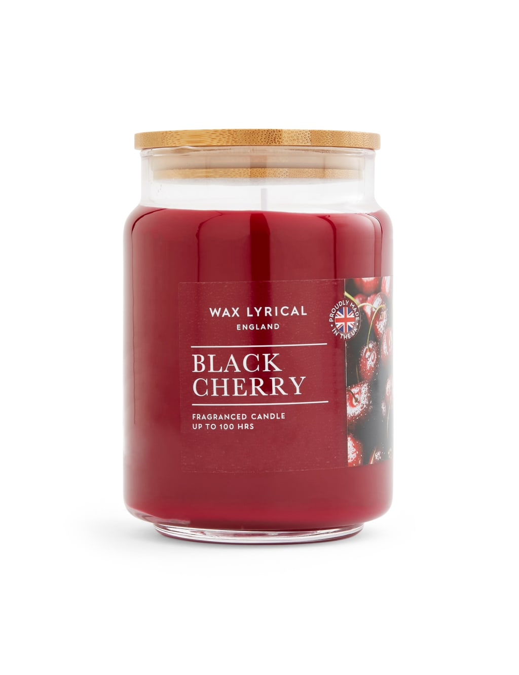 Wax Lyrical Black Cherry Jar Candle Burgundy