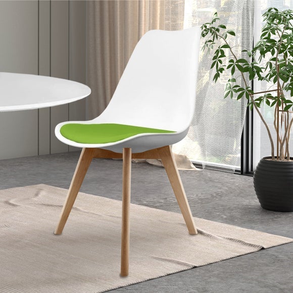 Fusion Living Soho White Plastic Dining Chair with Squared Legs