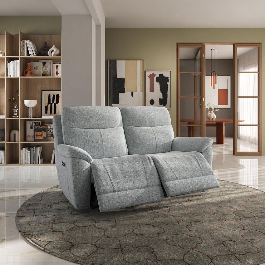 Eldwick 3 Seater Power Recliner Sofa with Console, Head Tilt & Lumbar