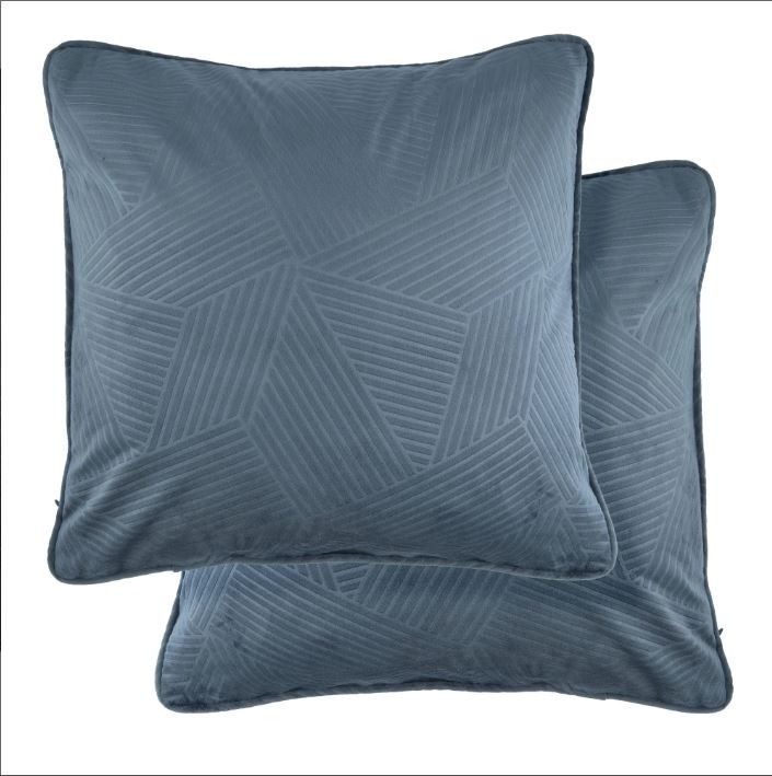 New Edge Blinds Deco Collection Soft Velvet Geometric Cushion Cover in Grey