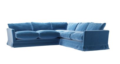 Otto Asym. Crn: LHF 2.5 Seat w RHF 2 Seat in Bahama Cotton Matt Velvet - sofa.com
