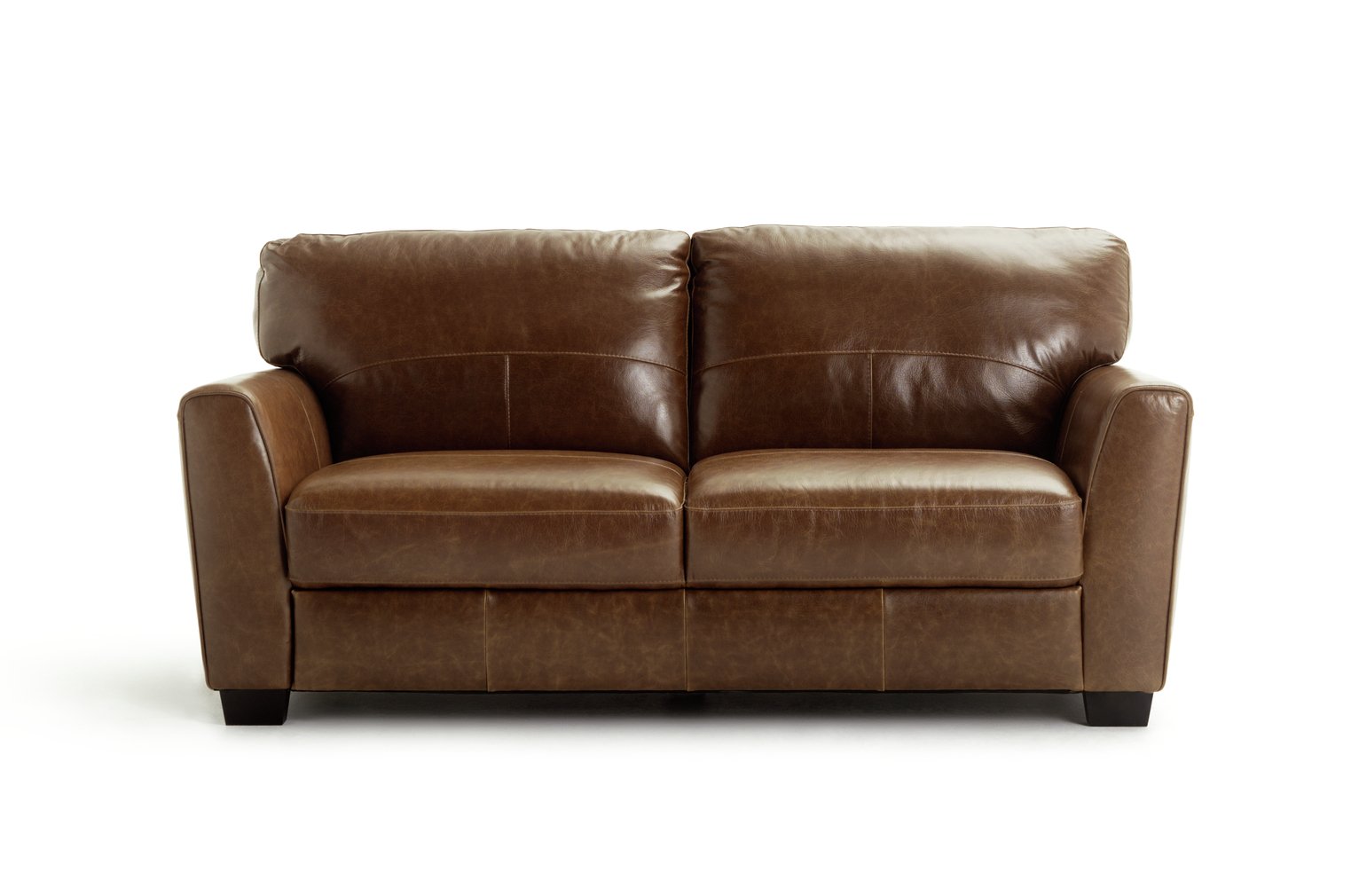 Habitat Milford 3 Seater Leather Sofa - Tan