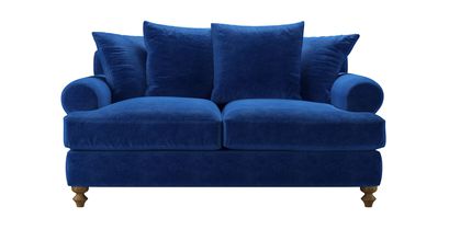 Teddy 2 Seat Sofa Bed in Cobalt Smart Velvet - sofa.com