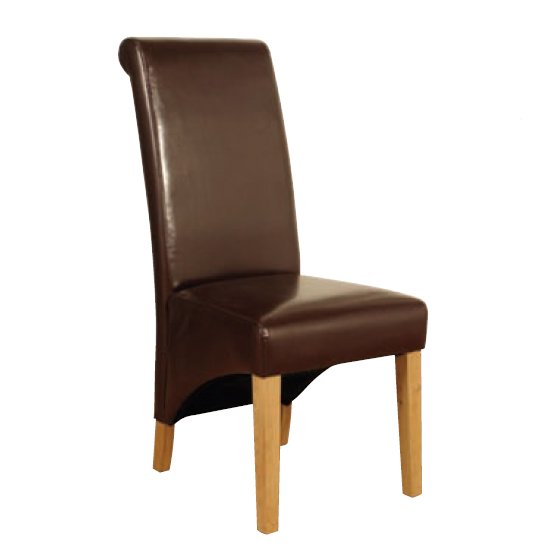 Rocco PU Leather Dining Dining Chair In Brown