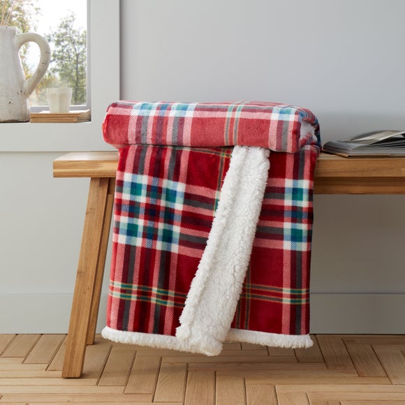 Catherine Lansfield Kelso Check Throw Blanket 130cm x 170cm