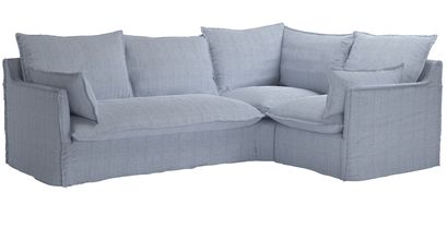 Isaac Asym: LHF 2 Seat Sofa Bed w RHF Single in Uniform House Herringbone Weave - sofa.com