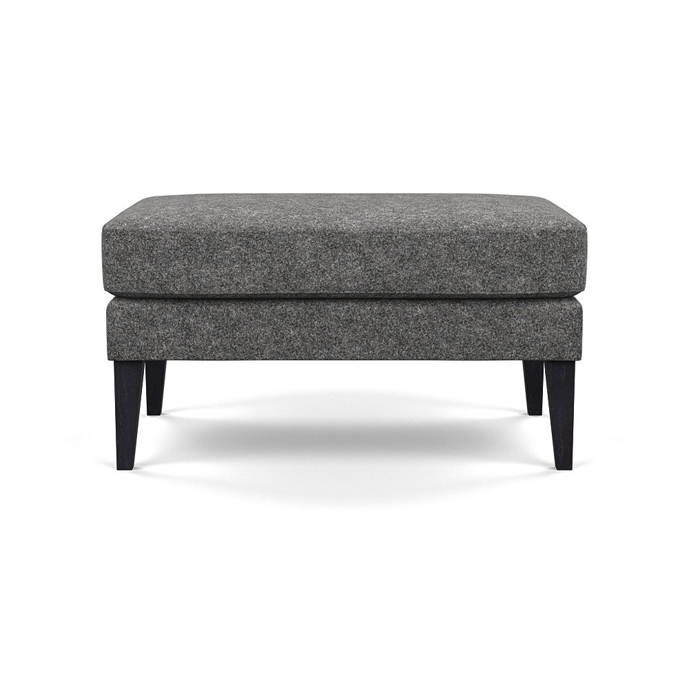 Heal's Richmond Ottoman Melton Wool Shale BLACK