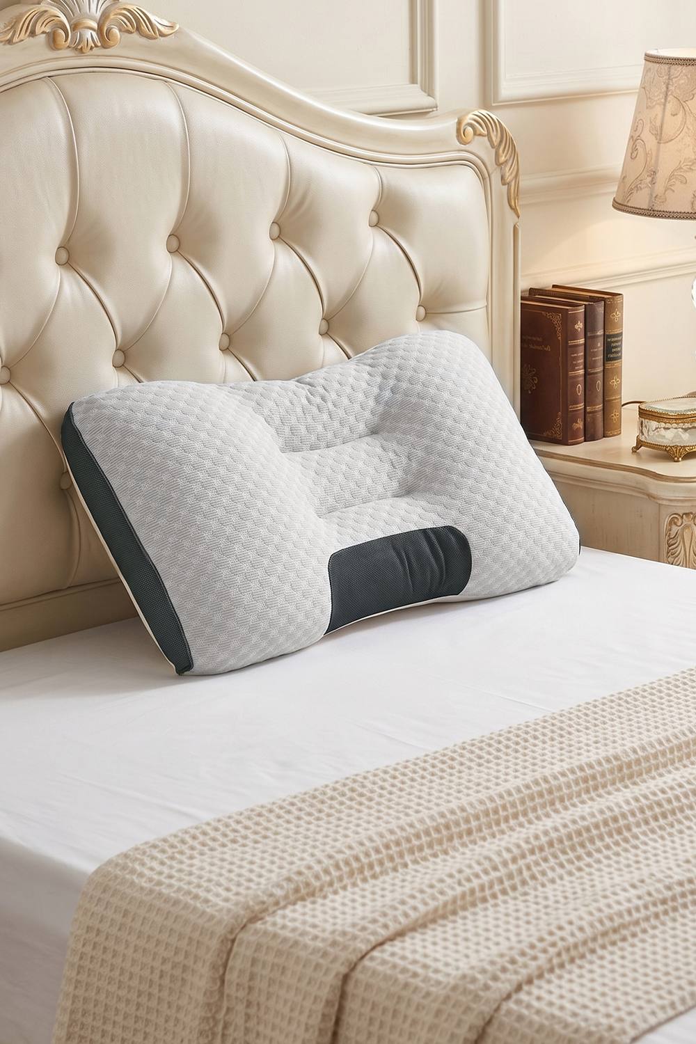 Living and Home Cooling Pillow Insert for Back Stomach and Side Sleepers in Grey
