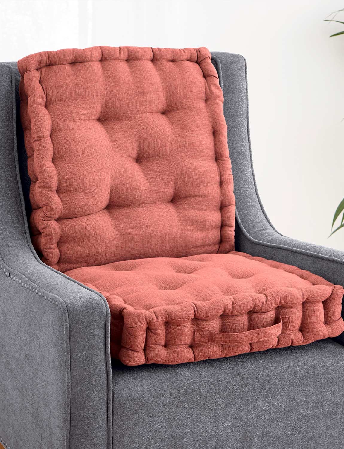Chums Luxury Back & Seat Booster Cushion in Terracotta