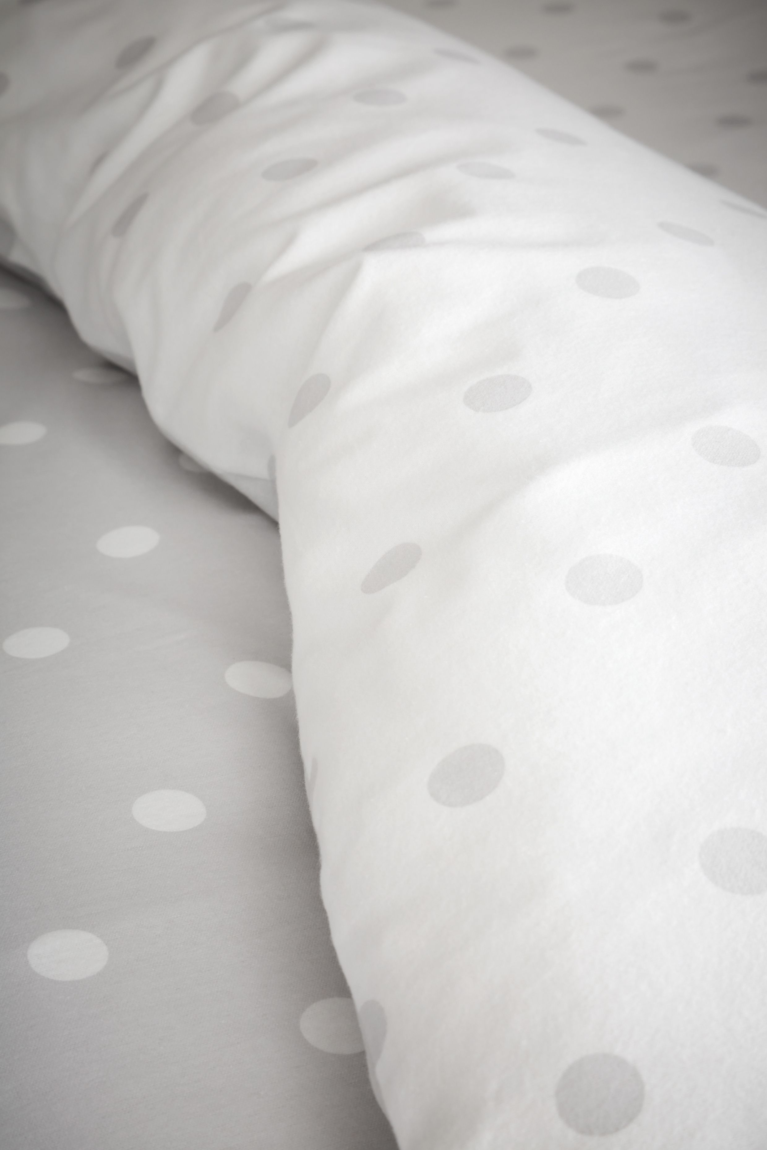 Catherine Lansfield 'Brushed Polka Dot' Cotton Reversible Duvet Cover Set in Grey 4