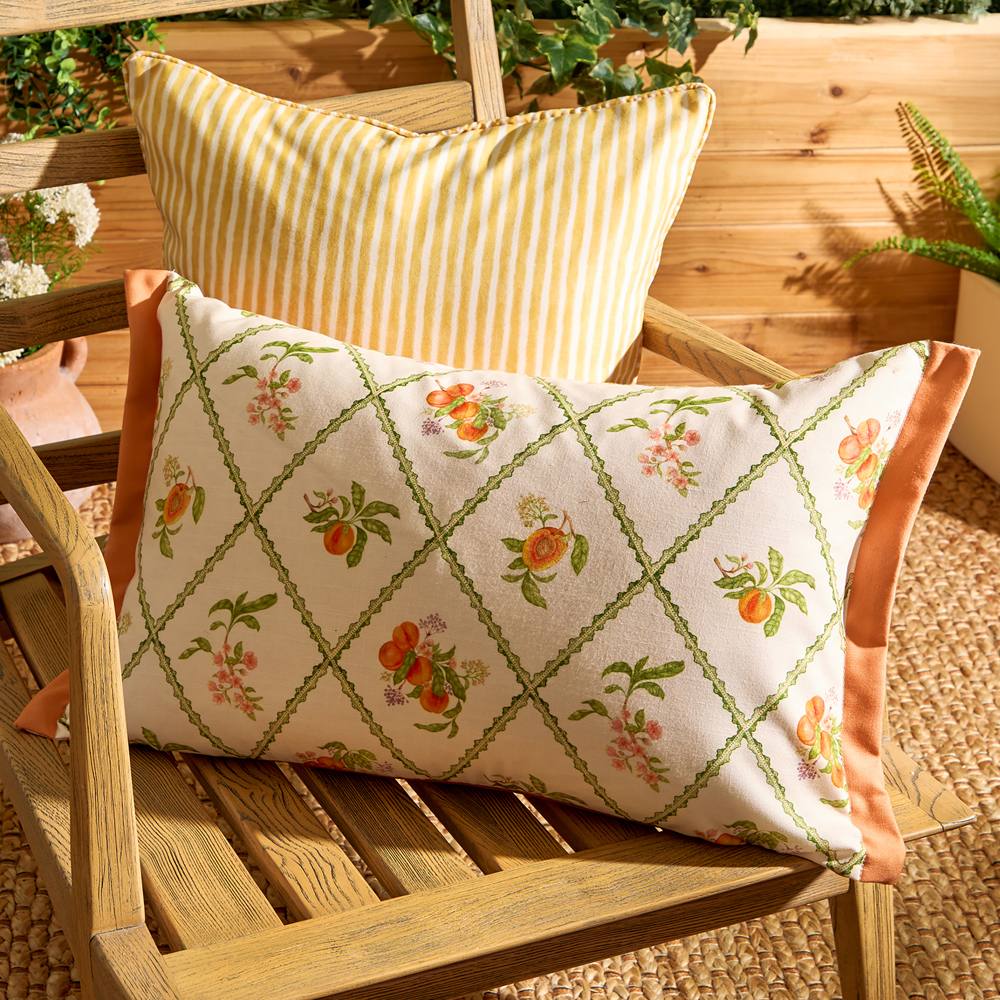 Voyage Maison Peach Trellis Printed Outdoor Cushion