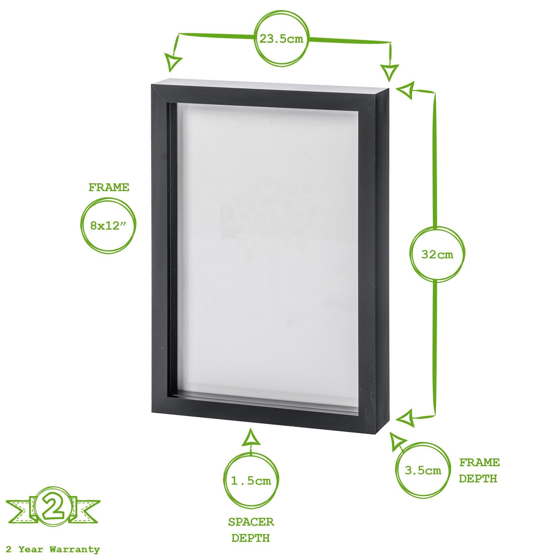 Nicola Spring 3D Box Photo Frames - A4 (8" x 12") - Grey - Pack of 5 4