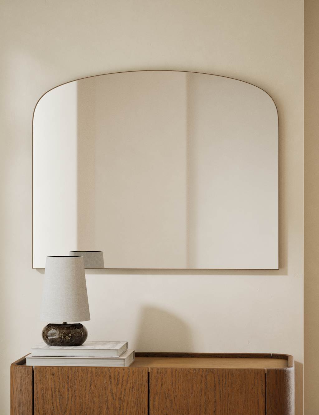 M&S Milan Over Mantel Mirror Antique Brass