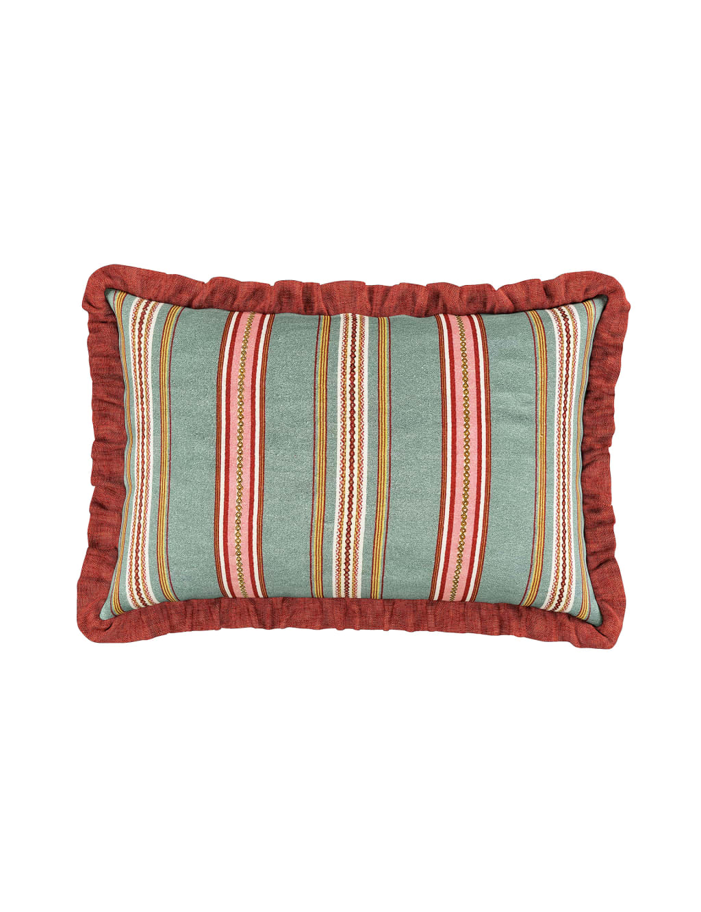 Sanderson Pure Cotton Enys Garden Large Cushion Green Mix
