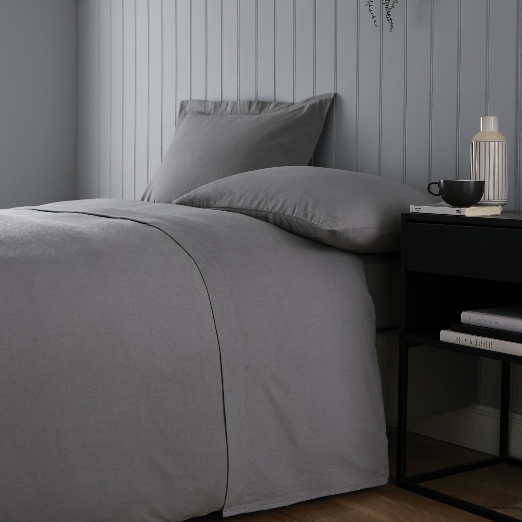 Soft & Cosy Luxury Brushed Cotton Flat Sheet Grey