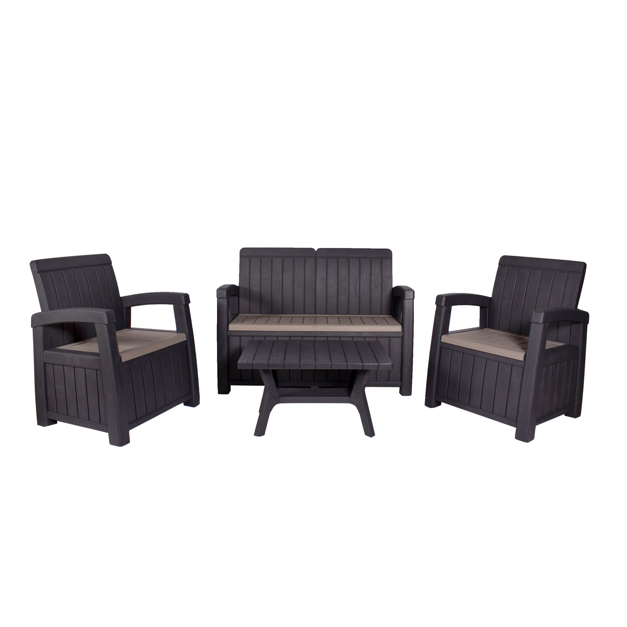 Faro 4 Seater Conversation Set Black