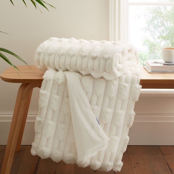 Bianca So Soft Carved Faux Fur Throw Blanket 150cm x 200cm