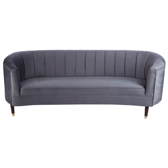 Manoza Fabric Upholstered 2 Seater Sofa In Charcoal