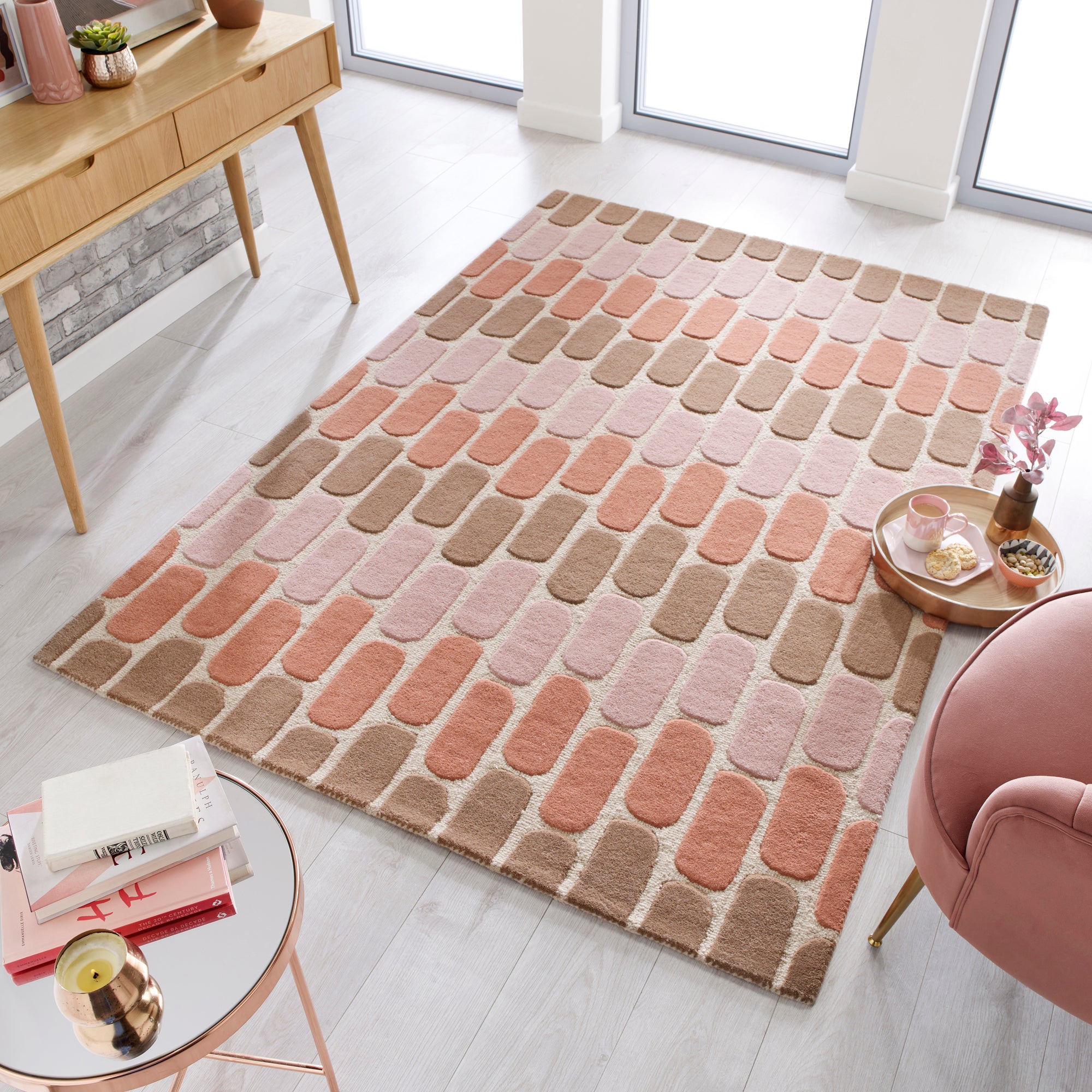 Fossil Rug Orange and Brown