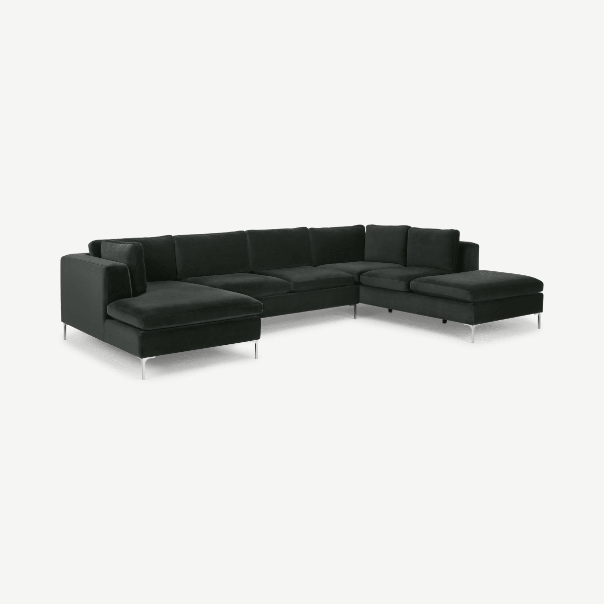 Monterosso Right Hand Facing Corner Sofa, Dark Anthracite Velvet