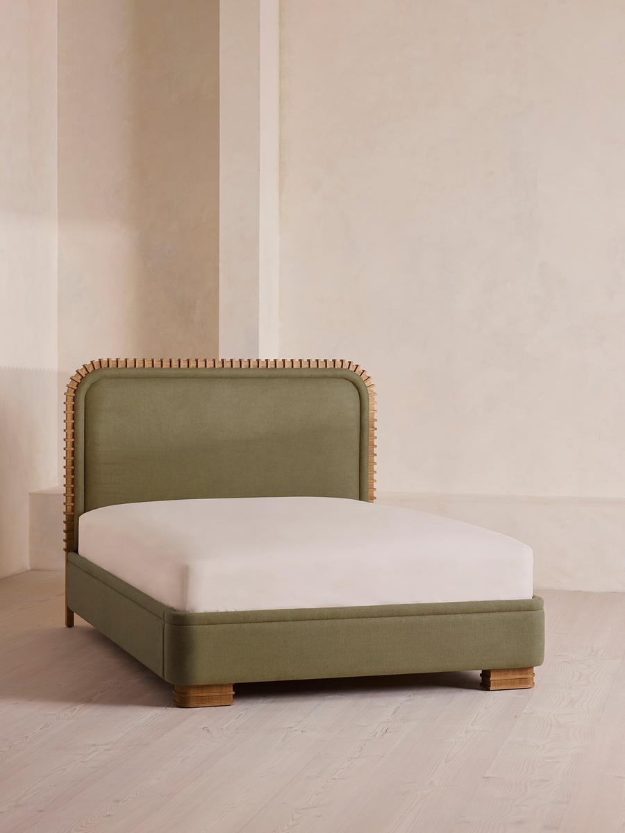 Angus Bed, Superking, Linen, Sage