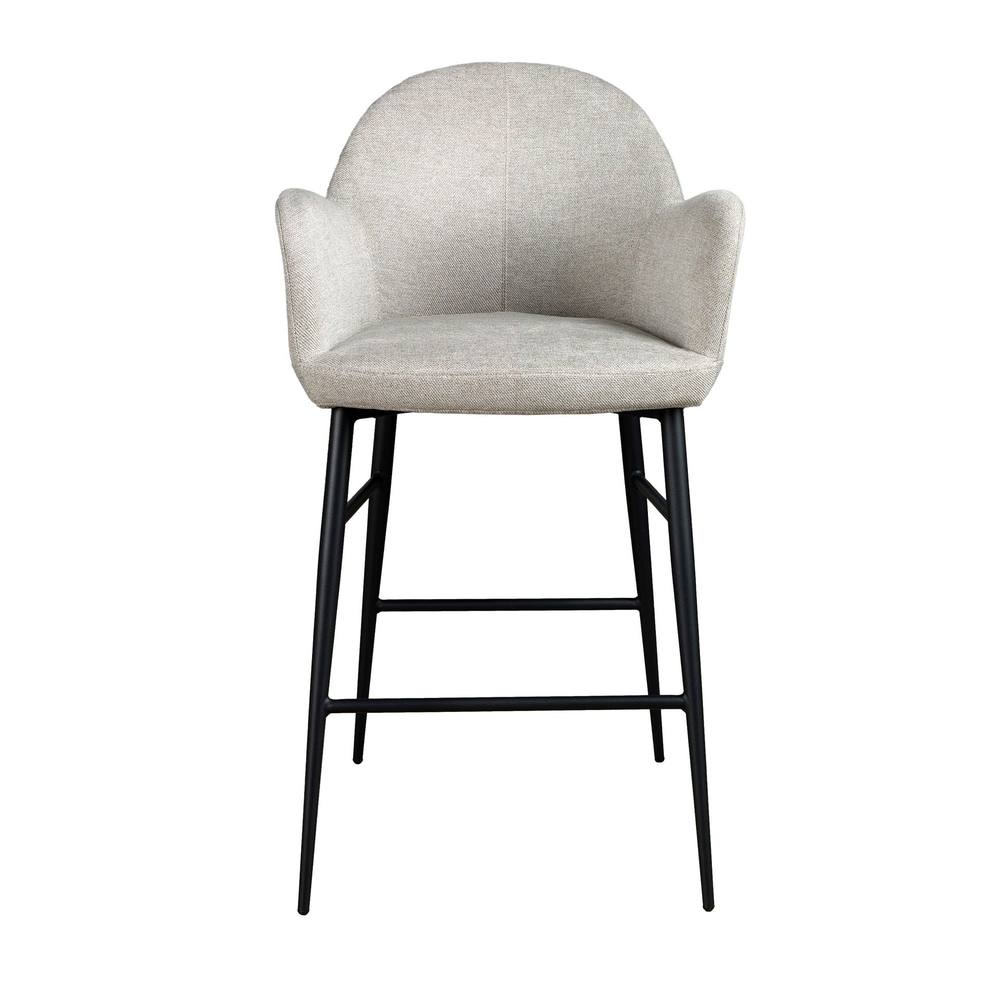 Angel Cerda Light Grey Fabric Stool with Armrests (Model ) 2