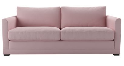 Aissa 3 Seat Sofa Bed in Powder Pink Brushed Linen Cotton - sofa.com