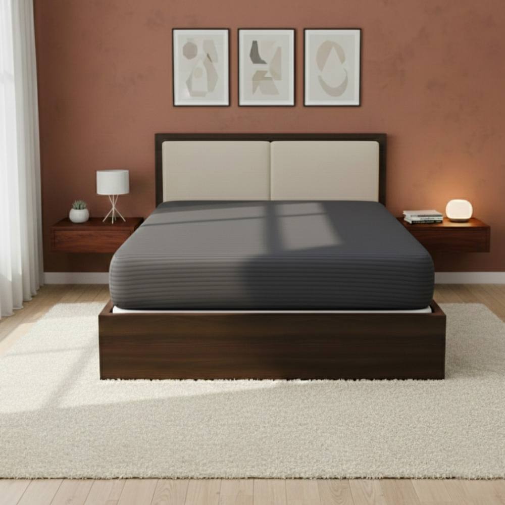 Snug City Satin Stripe Soft Touch Fitted Sheet 40cm Extra Deep Skirt Bed Linen in Grey