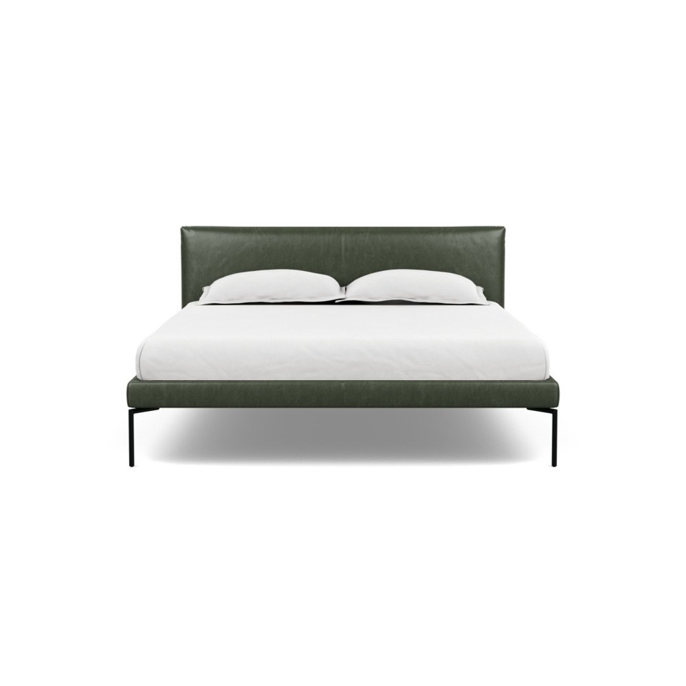 Heal's Matera Bedstead King Leather Stonewash Vintage Green 278
