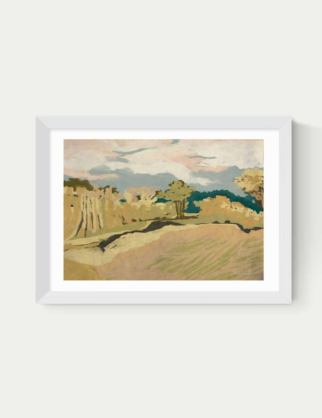 East End Prints Cornwall Light Framed Art Print White