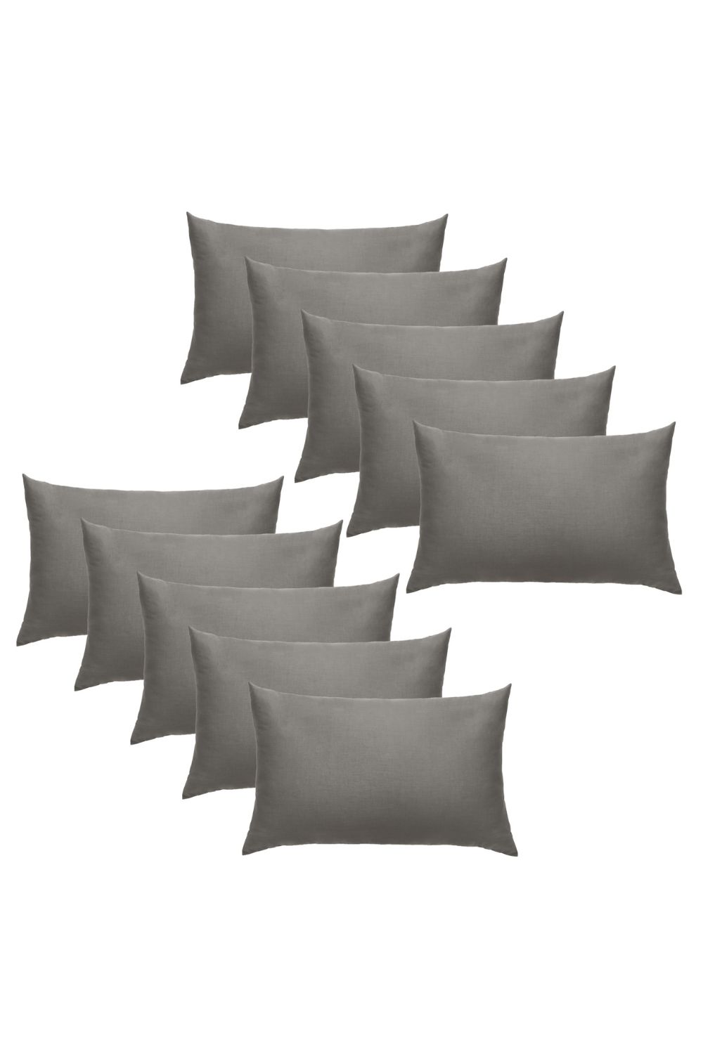 OHS 10 x Soft Polycotton Housewife Pillowcase Set in Charcoal