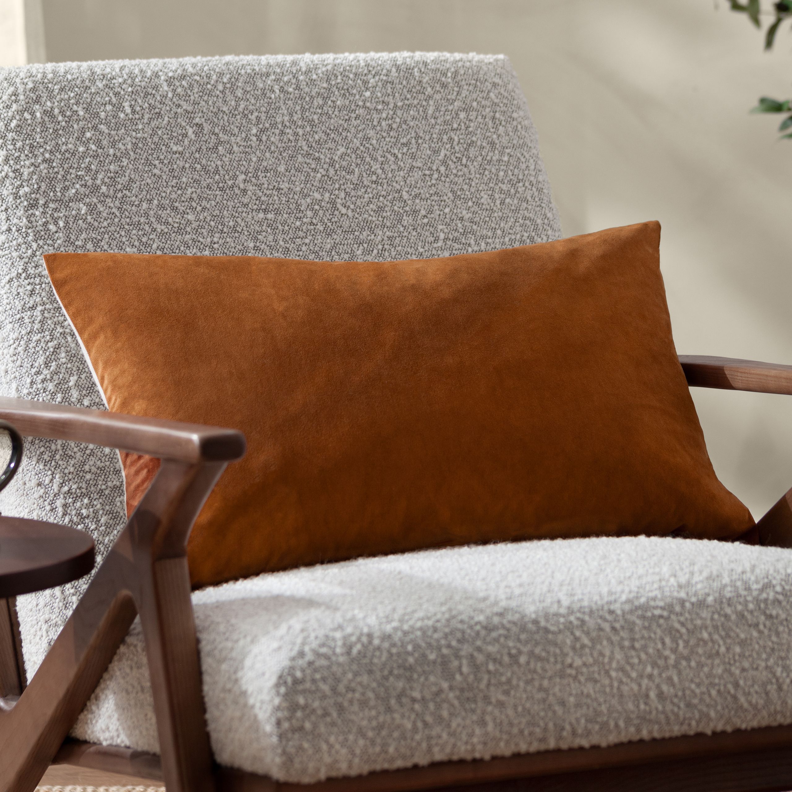 Yard Darland Velvet Cushion in Burnt Orange